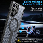 Custodia per telefono con supporto MagSafe e sistema di raffreddamento a nido d'ape., For Galaxy S22 Ultra 5G