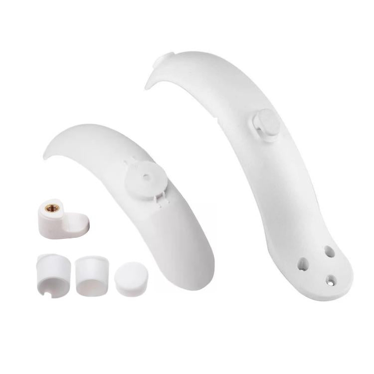 Parafanghi anteriori e posteriori per monopattino elettrico con ganci e tappi a vite bianchi., For Xiaomi Mijia M365