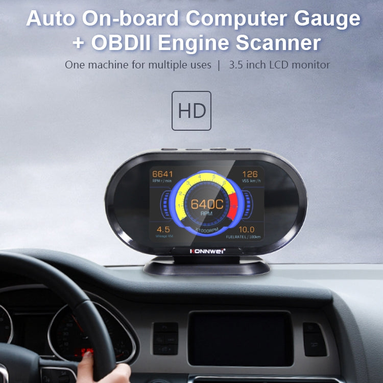 KONNWEI KW206 Scanner guasti auto 2 in 1 OBDII / EOBD12V + monitor LCD da 3,5 pollici, KW206
