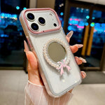 Custodia per telefono antiurto con specchio rotondo a perla della serie Crystal., For iPhone 17 Pro Max, For iPhone 17 Pro, For iPhone 17, For iPhone 16 Pro Max