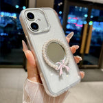 Custodia per telefono antiurto con specchio rotondo a perla della serie Crystal., For iPhone 17 Pro Max, For iPhone 17 Pro, For iPhone 17, For iPhone 16 Pro Max