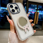 Custodia per telefono antiurto con specchio rotondo a perla della serie Crystal., For iPhone 17 Pro Max, For iPhone 17 Pro, For iPhone 17, For iPhone 16 Pro Max