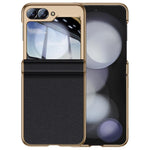 Custodia per telefono in vera pelle galvanizzata con pellicola integrata, For Galaxy Z Flip6 5G