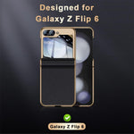 Custodia per telefono in vera pelle galvanizzata con pellicola integrata, For Galaxy Z Flip6 5G