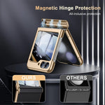 Custodia per telefono in vera pelle galvanizzata con pellicola integrata, For Galaxy Z Flip6 5G