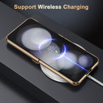 Custodia per telefono in vera pelle galvanizzata con pellicola integrata, For Galaxy Z Flip6 5G