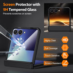 Custodia per telefono in vera pelle verniciata a spruzzo con pellicola HD integrata., For Galaxy Z Flip7 5G