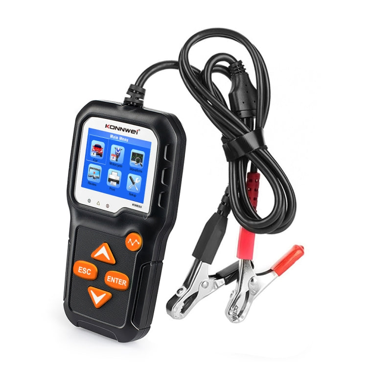 KONNWEI KW650 Rilevatore per tosaerba a batteria per auto e moto 6V-12V con display a colori da 2,4 pollici e grafico della forma d'onda, KW650