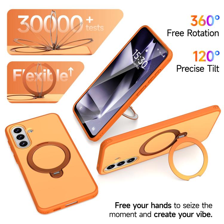 Custodia per telefono antiurto magnetica in TPU + PC con supporto girevole., For Galaxy A57 5G, For Galaxy A36 5G / A37 5G