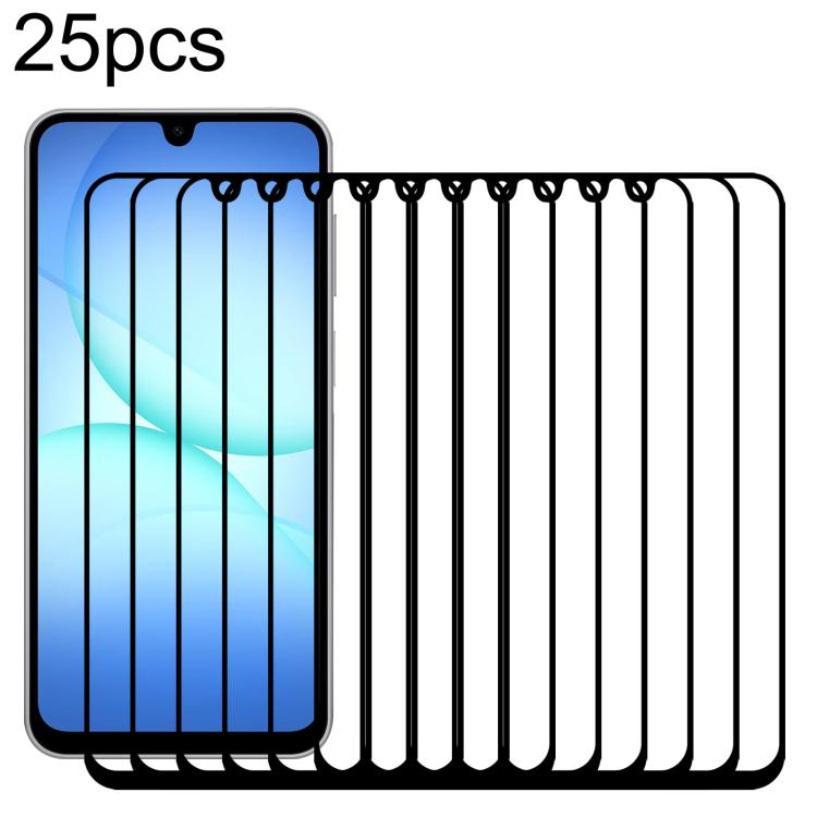 25 pezzi Pellicola in vetro temperato ad alta densità con stampa serigrafica su schermo intero, For Galaxy A08 4G, For Galaxy A08 5G, For Galaxy A18 4G, For Galaxy A18 5G, For Galaxy M47 5G, For Galaxy Buddy5 5G, For Galaxy F07e 4G