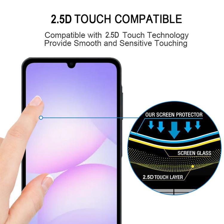 25 pezzi Pellicola in vetro temperato ad alta densità con stampa serigrafica su schermo intero, For Galaxy A08 4G, For Galaxy A08 5G, For Galaxy A18 4G, For Galaxy A18 5G, For Galaxy M47 5G, For Galaxy Buddy5 5G, For Galaxy F07e 4G