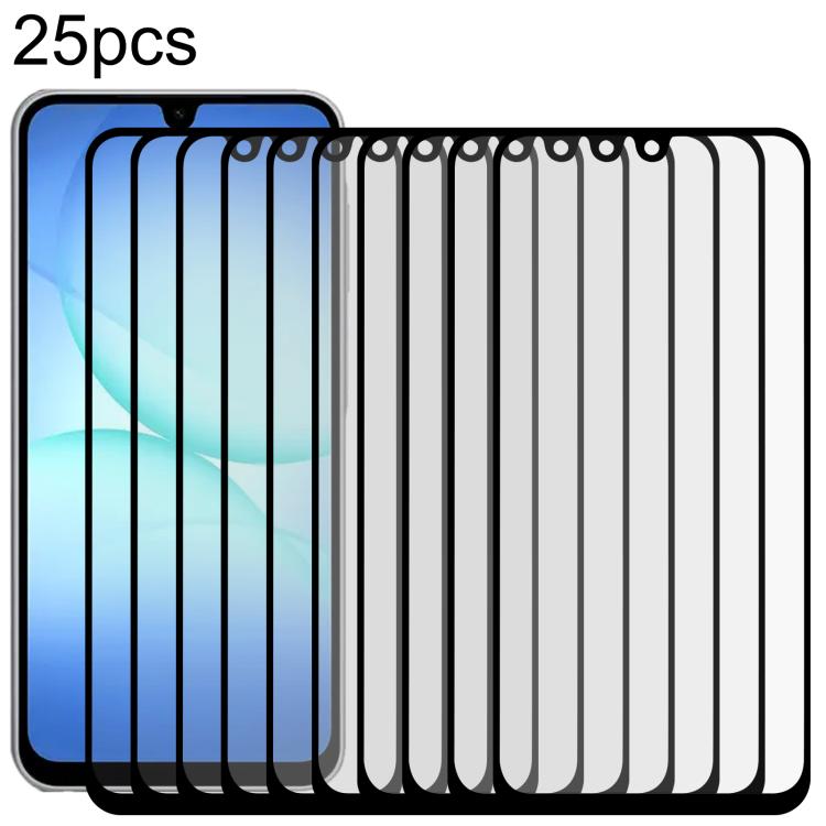 25 pezzi Pellicola in vetro temperato ad alta densità con stampa serigrafica su schermo intero, For Galaxy A08 4G, For Galaxy A08 5G, For Galaxy A18 4G, For Galaxy A18 5G, For Galaxy M47 5G, For Galaxy Buddy5 5G, For Galaxy F07e 4G