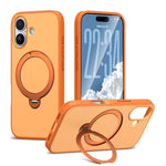 Custodia per telefono antiurto magnetica in TPU + PC con supporto girevole., For iPhone 17 Pro Max, For iPhone 17 Pro, For iPhone 17, For iPhone 16 Pro Max