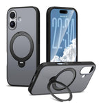 Custodia per telefono antiurto magnetica in TPU + PC con supporto girevole., For iPhone 17 Pro Max, For iPhone 17 Pro, For iPhone 17, For iPhone 16 Pro Max