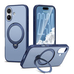 Custodia per telefono antiurto magnetica in TPU + PC con supporto girevole., For iPhone 17 Pro Max, For iPhone 17 Pro, For iPhone 17, For iPhone 16 Pro Max