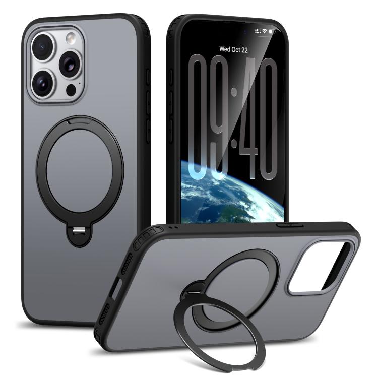 Custodia per telefono antiurto magnetica in TPU + PC con supporto girevole., For iPhone 16 Pro, For iPhone 15 Pro Max, For iPhone 15 Pro, For iPhone 14 Pro