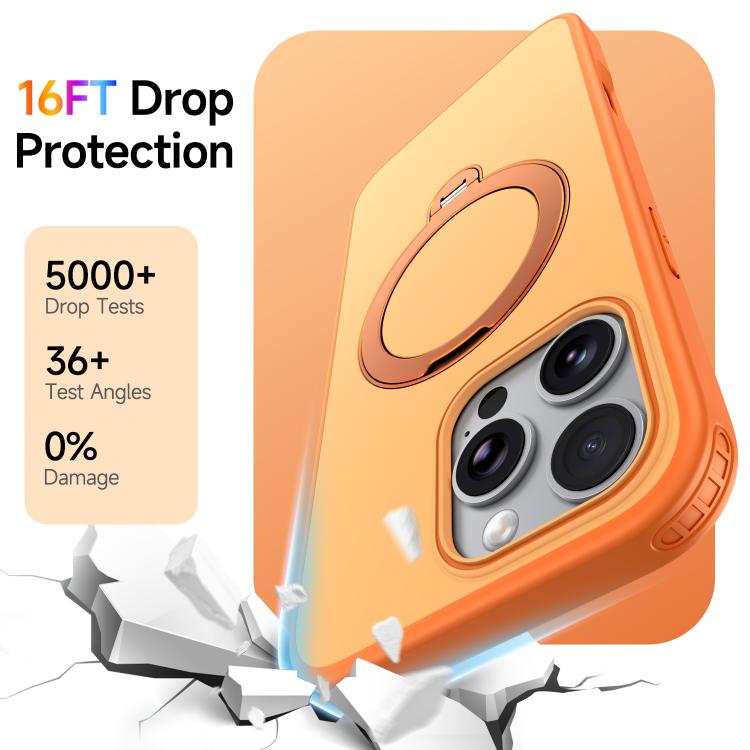 Custodia per telefono antiurto magnetica in TPU + PC con supporto girevole., For iPhone 16 Pro, For iPhone 15 Pro Max, For iPhone 15 Pro, For iPhone 14 Pro