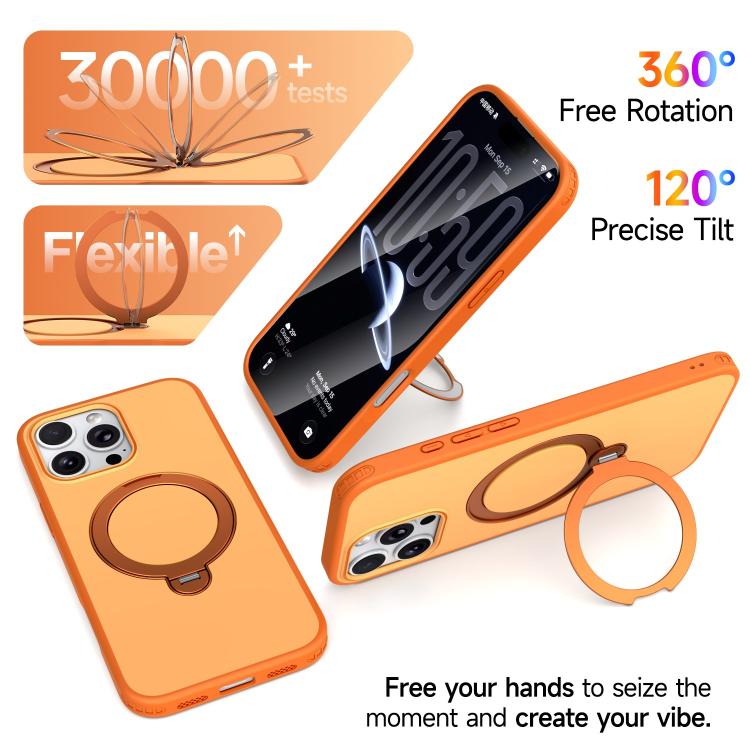 Custodia per telefono antiurto magnetica in TPU + PC con supporto girevole., For iPhone 16 Pro, For iPhone 15 Pro Max, For iPhone 15 Pro, For iPhone 14 Pro