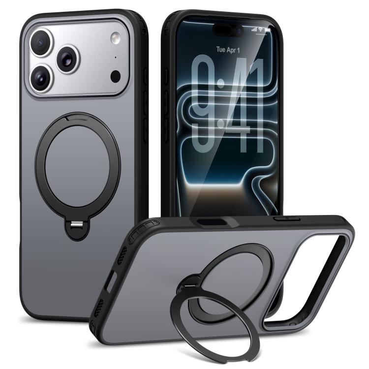 Custodia per telefono antiurto magnetica in TPU + PC con supporto girevole., For iPhone 17 Pro Max, For iPhone 17 Pro, For iPhone 17, For iPhone 16 Pro Max