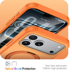 Custodia per telefono antiurto magnetica in TPU + PC con supporto girevole., For iPhone 17 Pro Max, For iPhone 17 Pro, For iPhone 17, For iPhone 16 Pro Max