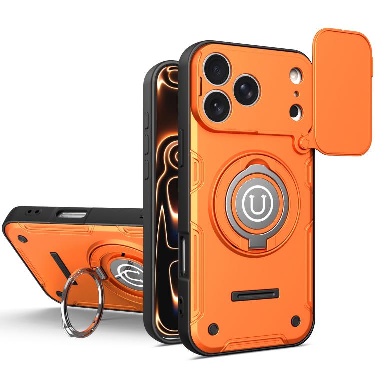 Custodia magnetica per telefono con supporto scorrevole per fotocamera., For iPhone 17 Pro Max, For iPhone 17 Pro, For iPhone 17, For iPhone 16 Pro Max