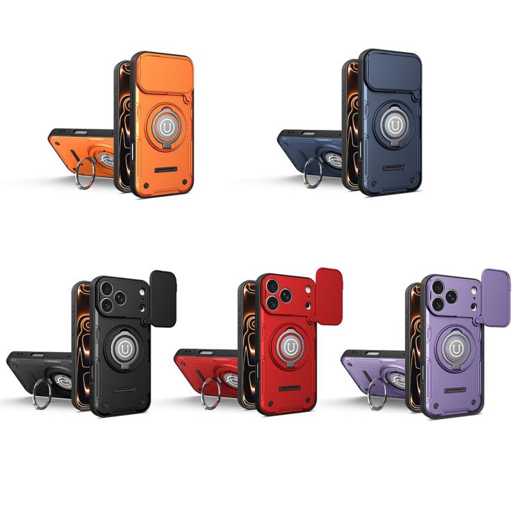 Custodia magnetica per telefono con supporto scorrevole per fotocamera., For iPhone 17 Pro Max, For iPhone 17 Pro, For iPhone 17, For iPhone 16 Pro Max