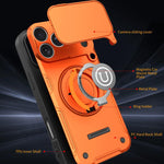 Custodia magnetica per telefono con supporto scorrevole per fotocamera., For iPhone 17 Pro Max, For iPhone 17 Pro, For iPhone 17, For iPhone 16 Pro Max
