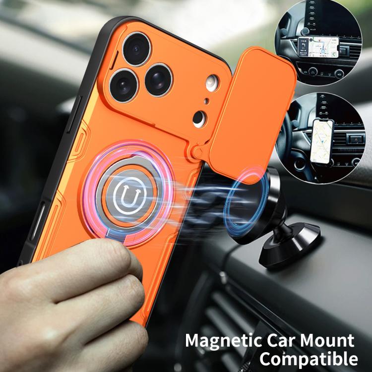 Custodia magnetica per telefono con supporto scorrevole per fotocamera., For iPhone 17 Pro Max, For iPhone 17 Pro, For iPhone 17, For iPhone 16 Pro Max