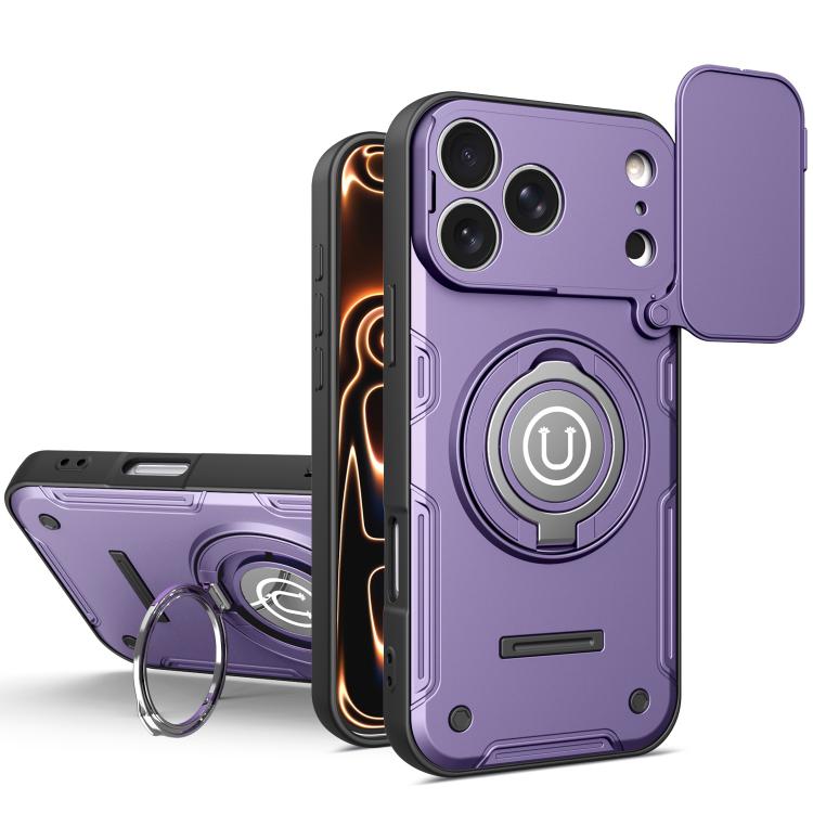 Custodia magnetica per telefono con supporto scorrevole per fotocamera., For iPhone 17 Pro Max, For iPhone 17 Pro, For iPhone 17, For iPhone 16 Pro Max