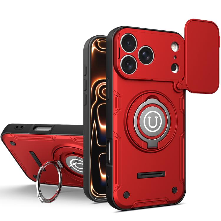 Custodia magnetica per telefono con supporto scorrevole per fotocamera., For iPhone 17 Pro Max, For iPhone 17 Pro, For iPhone 17, For iPhone 16 Pro Max