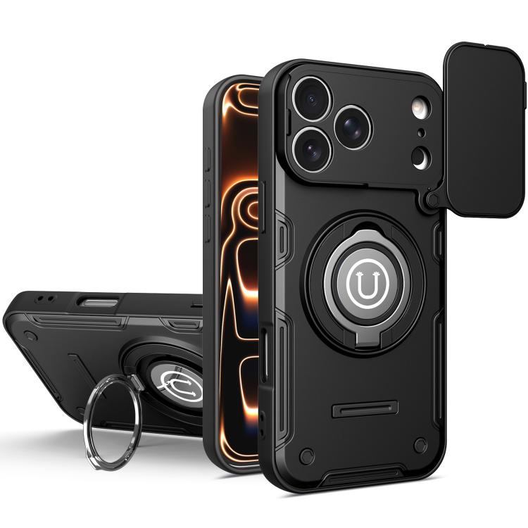 Custodia magnetica per telefono con supporto scorrevole per fotocamera., For iPhone 17 Pro Max, For iPhone 17 Pro, For iPhone 17, For iPhone 16 Pro Max