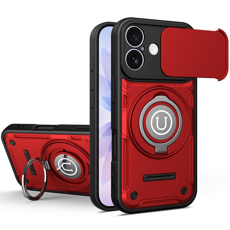 Custodia magnetica per telefono con supporto scorrevole per fotocamera., For iPhone 17 Pro Max, For iPhone 17 Pro, For iPhone 17, For iPhone 16 Pro Max