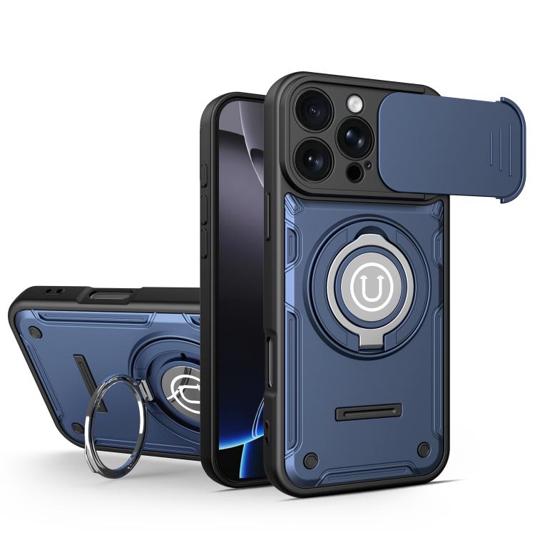 Custodia magnetica per telefono con supporto scorrevole per fotocamera., For iPhone 17 Pro Max, For iPhone 17 Pro, For iPhone 17, For iPhone 16 Pro Max