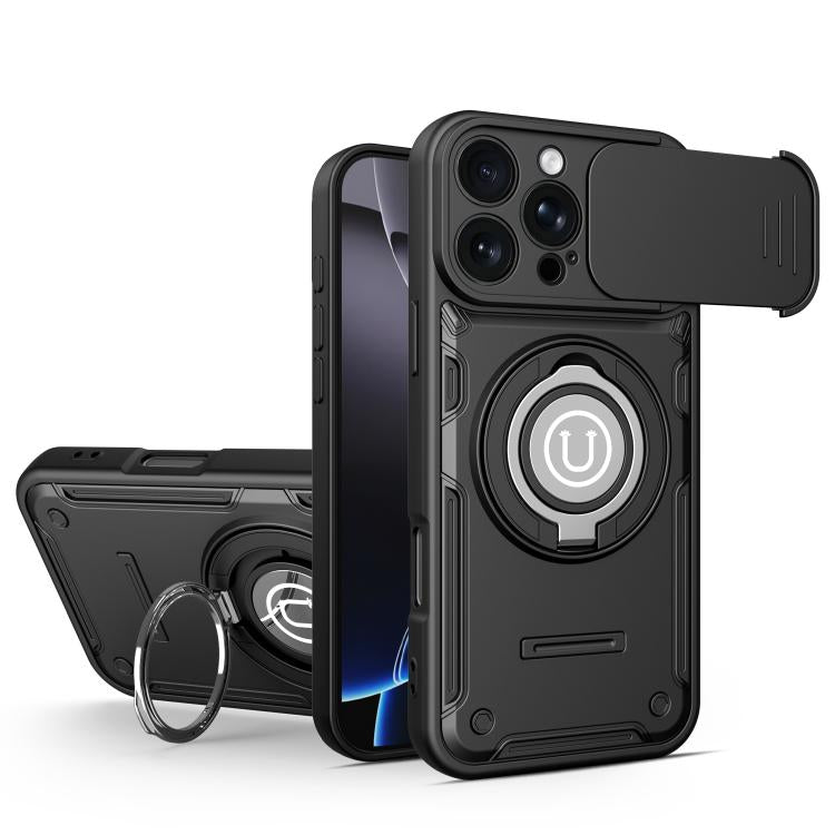 Custodia magnetica per telefono con supporto scorrevole per fotocamera., For iPhone 17 Pro Max, For iPhone 17 Pro, For iPhone 17, For iPhone 16 Pro Max