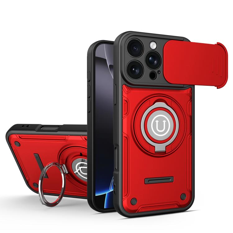 Custodia magnetica per telefono con supporto scorrevole per fotocamera., For iPhone 17 Pro Max, For iPhone 17 Pro, For iPhone 17, For iPhone 16 Pro Max