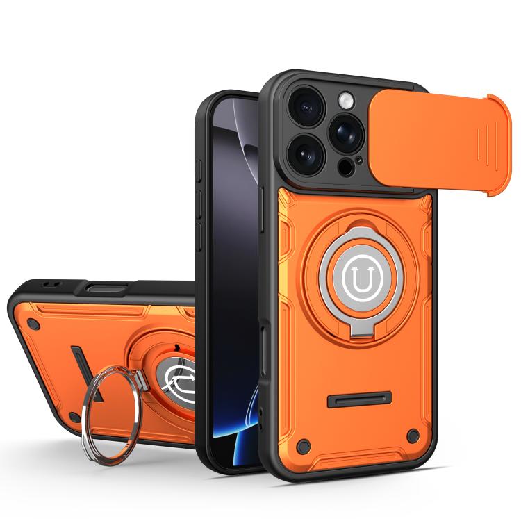 Custodia magnetica per telefono con supporto scorrevole per fotocamera., For iPhone 16 Pro, For iPhone 15 Pro Max, For iPhone 15 Pro, For iPhone 15