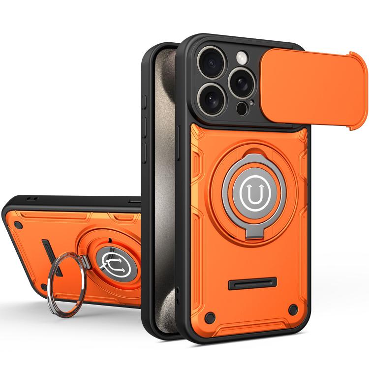 Custodia magnetica per telefono con supporto scorrevole per fotocamera., For iPhone 16 Pro, For iPhone 15 Pro Max, For iPhone 15 Pro, For iPhone 15