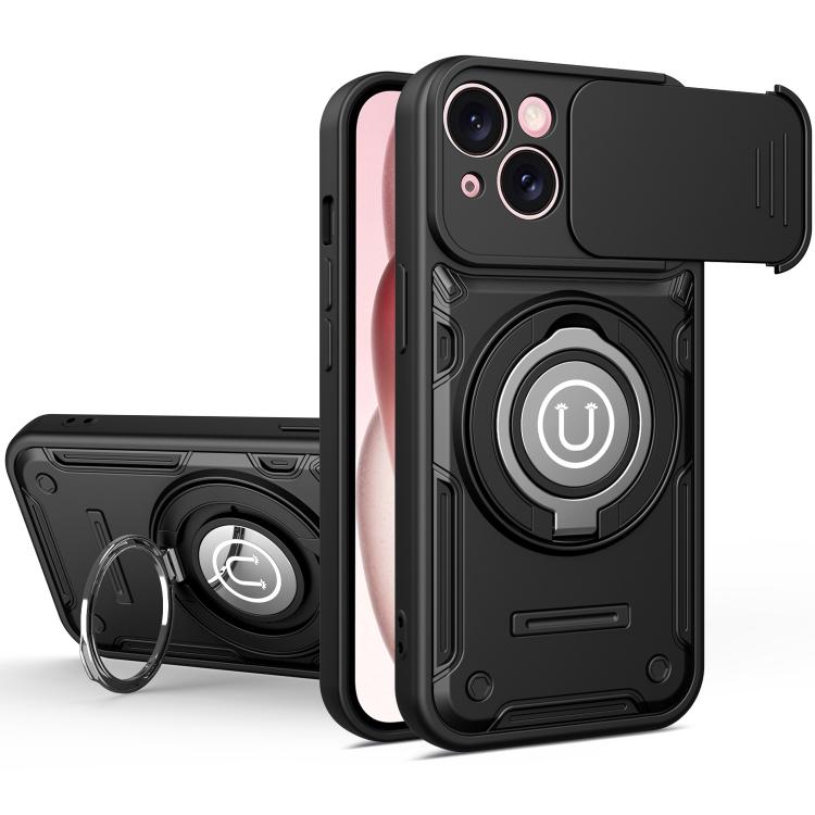 Custodia magnetica per telefono con supporto scorrevole per fotocamera., For iPhone 16 Pro, For iPhone 15 Pro Max, For iPhone 15 Pro, For iPhone 15