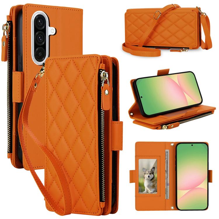 Borsa a tracolla con cerniera e 9 scomparti per carte di credito, custodia per telefono in pelle vegana., For Galaxy A36 / A37 / A56 5G