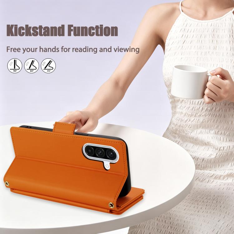 Borsa a tracolla con cerniera e 9 scomparti per carte di credito, custodia per telefono in pelle vegana., For Galaxy A36 / A37 / A56 5G