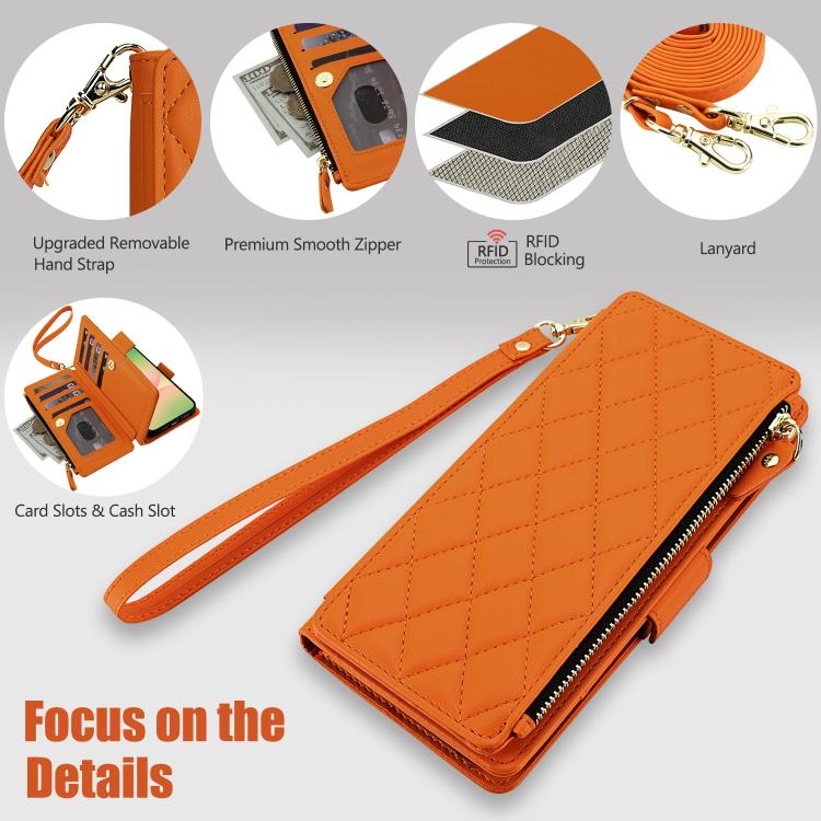 Borsa a tracolla con cerniera e 9 scomparti per carte di credito, custodia per telefono in pelle vegana., For Galaxy A36 / A37 / A56 5G