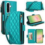 Borsa a tracolla con cerniera e 9 scomparti per carte di credito, custodia per telefono in pelle vegana., For Galaxy A36 / A37 / A56 5G