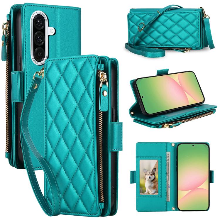 Borsa a tracolla con cerniera e 9 scomparti per carte di credito, custodia per telefono in pelle vegana., For Galaxy A36 / A37 / A56 5G