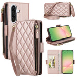 Borsa a tracolla con cerniera e 9 scomparti per carte di credito, custodia per telefono in pelle vegana., For Galaxy A36 / A37 / A56 5G