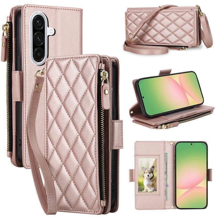 Borsa a tracolla con cerniera e 9 scomparti per carte di credito, custodia per telefono in pelle vegana., For Galaxy A36 / A37 / A56 5G