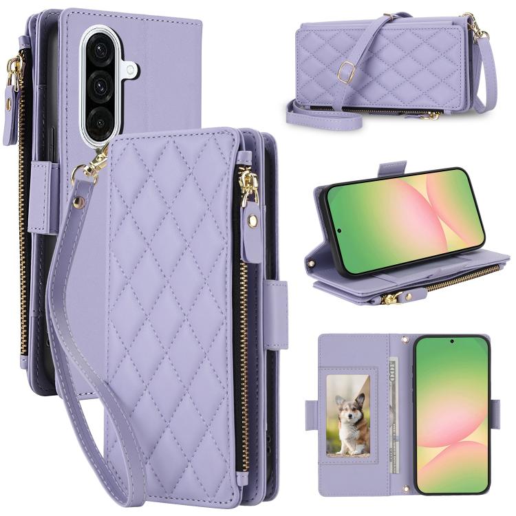 Borsa a tracolla con cerniera e 9 scomparti per carte di credito, custodia per telefono in pelle vegana., For Galaxy A36 / A37 / A56 5G