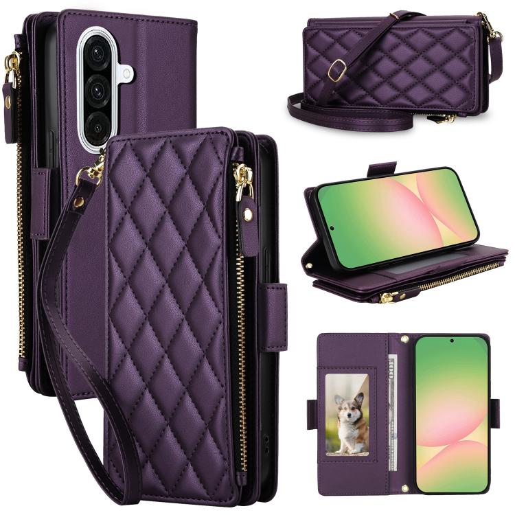 Borsa a tracolla con cerniera e 9 scomparti per carte di credito, custodia per telefono in pelle vegana., For Galaxy A36 / A37 / A56 5G