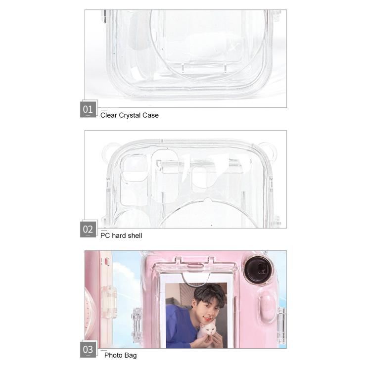 Kit di adesivi fai-da-te con conchiglia di cristallo e tracolla per borsa portafoto., For FUJIFILM instax mini 13