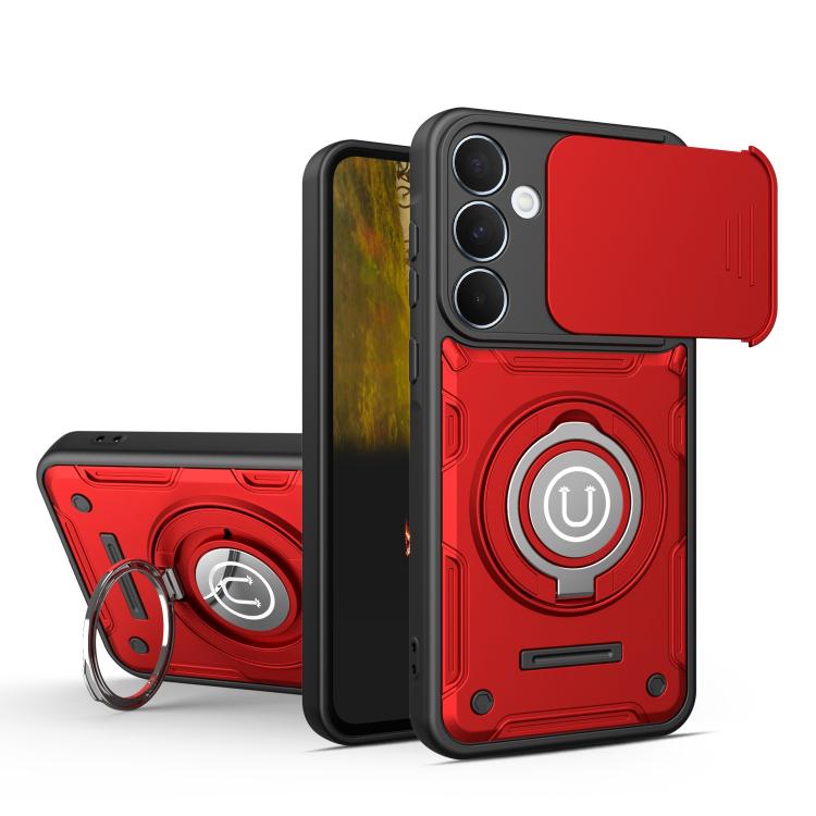 Custodia magnetica per telefono con supporto scorrevole per fotocamera., For Galaxy A27 5G, For Galaxy A26 5G / A17 5G, For Galaxy A55 5G