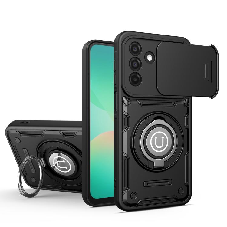Custodia magnetica per telefono con supporto scorrevole per fotocamera., For Galaxy A27 5G, For Galaxy A26 5G / A17 5G, For Galaxy A55 5G